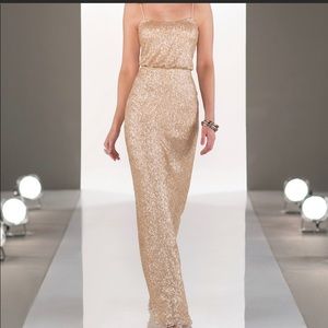 Sorella Vita Gold Sequin Evening Gown